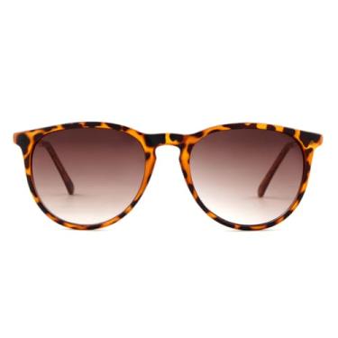 Imagem de VFDHN Óculos de sol retrô oval feminino UV400 gradiente marrom claro masculino (3)