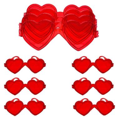 Imagem de Kit 10 Óculos Coração Vermelho De Festa Casamento Balada Top