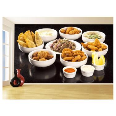 Imagem de Papel De Parede Alimentos Salgados Coxinha Bar 3,5M Al512