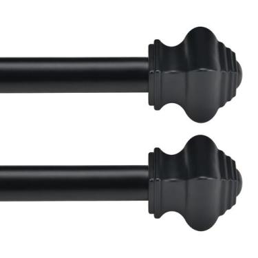 Imagem de Barra de cortina Thestoa Splicing 30-46 cm preta 5/8 de diâmetro, paco
