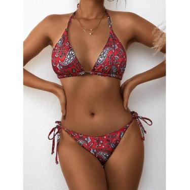 Imagem de Biquíni feminino cintura alta controle de barriga de duas peças maiô -