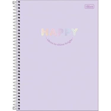 Imagem de Tilibra - Caderno Espiral Capa Dura Universitário Connect 10 Matérias Happy 160 Folhas - Lilás 2025