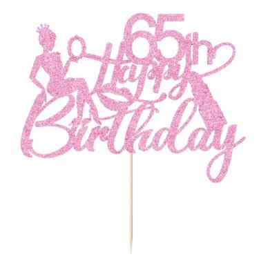 Imagem de FmiyunEea Topo de bolo Crown Queen Happy 50th Birthday, tema cosmético Cheers to 50 anos, ainda fabuloso aos 50,50 anos de idade/aniversário sexy menina decoração de bolo (65º)