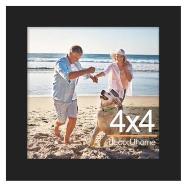 Imagem de decorUhome Porta-retrato 10 x 10 cm, moldura para exibição de fotos 10 x 10 cm, preta, 1 pacote