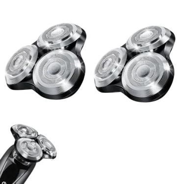 Imagem de Cabeças de substituição para barbeadores SH90 da New Upgrade compatíveis com cabeças de substituição para barbeadores Philips Norelco Series 9000 (S9000) (prata (2 peças))
