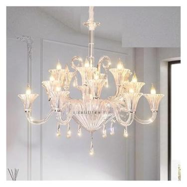 Imagem de Luzes de teto Decoração Lustre Sala de jantar Luzes pendentes Iluminação interna Luminária Luminárias de teto Salão Iluminação interna sofisticada (branco quente, 100 cm)