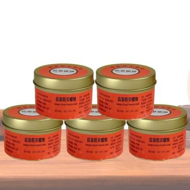 Imagem de Velas Para Emergências | Kit Com 5 Velas Longa Duração Sem Fumaça | Equipamento Outdoor Portátil Com Queima Lenta Para Acampamento, Iluminação De Barraca E Sobrevivência Na