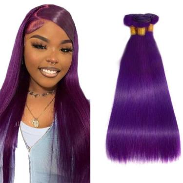 Imagem de Pacotes de cabelo HuxoWax Purple Straight 8A Brazilian Virgin