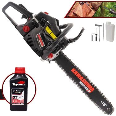 Imagem de Motosserra Motor Serra KCS580E Kawashima À Gasolina Motor 2T 54cc Sabre 18’` de Fácil Manuseio Ideal Para Corte de Lenha + ÓLEO TOYAMA