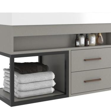 Imagem de Gabinete para Banheiro 2 Gavetas Suspenso New 80 - Belizze