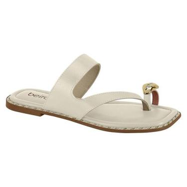 Imagem de Sandália de Dedo Feminina Beira Rio Flat Confortável Original, Branco 