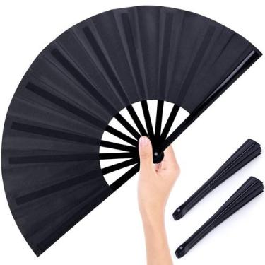 Imagem de Ventilador dobrável JOHOUSE Black Silk Hand Clapping 33 cm 3 unidades