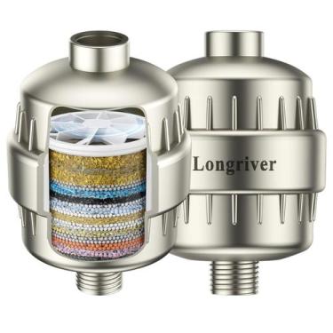 Imagem de Filtro de chuveiro Longriver R7 High Output para água dura, pacote com
