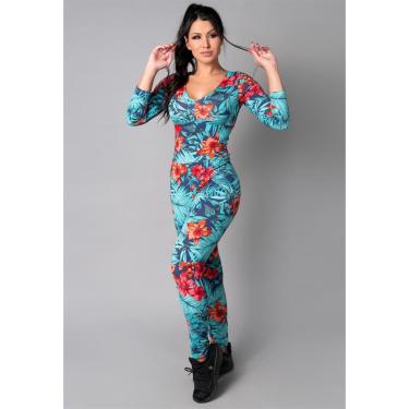 Imagem de Macacão Longo Feminino 3/4 Costa Fechada Fitness Suplex Academia Mvb Modas-Feminino