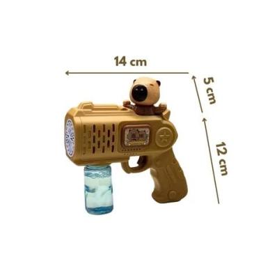 Imagem de Lança Bolha Sabão Capivara Brinquedo Pistola Automática (Marrom)