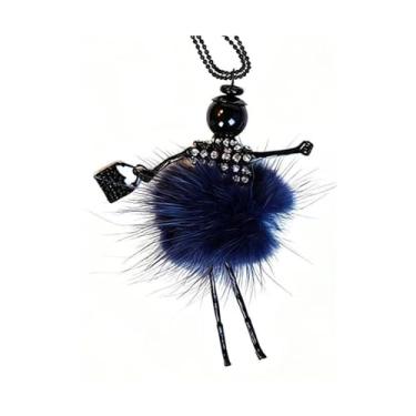 Imagem de OSCCI Colar de boneca de cristal Paris para mulheres, vestido bonito feito à mão com pingente de corrente longa, bijuteria de formatura, Metal, Sem Pedra Preciosa