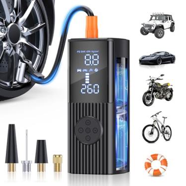 Imagem de Compressor de ar portátil com inflador de pneu, compressor de ar portátil de 180PSI e 3X mais rápido com medidor de pressão digital, bomba de ar sem fio de 25000mAh para carro, motocicleta, bicicleta