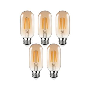 Imagem de 2 a 6 Lâmpada Filamento LED T45 4W E27 Âmbar Estilo Retrô Vintage Luz Quente(5)