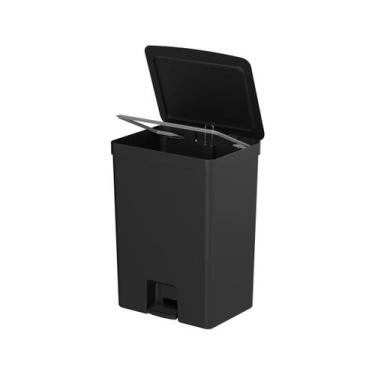 Imagem de Lixeira Pedal 50 litros Trium Com Aro Para Saco -  Cozinha - OU, Preto