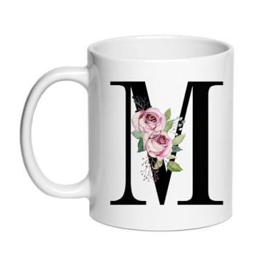Imagem de SIUNY Canecas de café personalizadas M Gifts - Presente com monograma, xícara de chá para mulheres, presente de aniversário e Natal para sua esposa, dia da mãe, avó, namorada, amizade, noiva, dama de