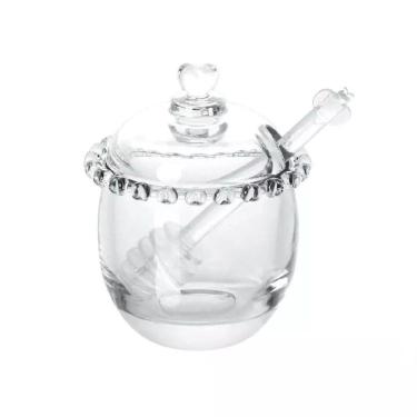 Imagem de Meleira de Cristal C/Pegador Plástico Coração Transparente 210ml Lyor