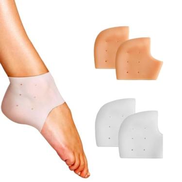 Imagem de HENGXIA Protetores de calcanhar de silicone – bojos de calcanhar de gel e inserções de almofada para mulheres e homens, alívio para fascite plantar, esporões de calcanhares rachados, prevenção de