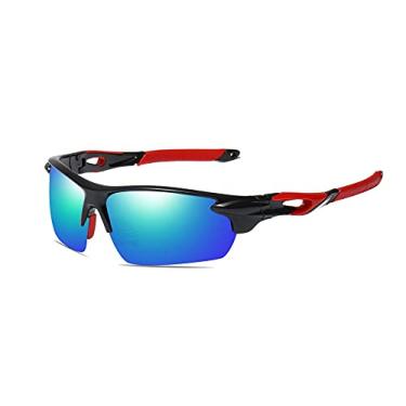 Imagem de Efashion Óculos de sol esportivos para homens e mulheres óculos de sol polarizados para ciclismo 100% bloqueio UV, Preto, Medium