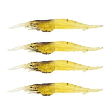 Imagem de ZJchao Isca de Camarão, Iscas de Pesca de água Salgada de Pesca de água Salgada 10 Pçs/lote Plástico Macio Realista Camarão de Artificial Enfrentar Acessórios