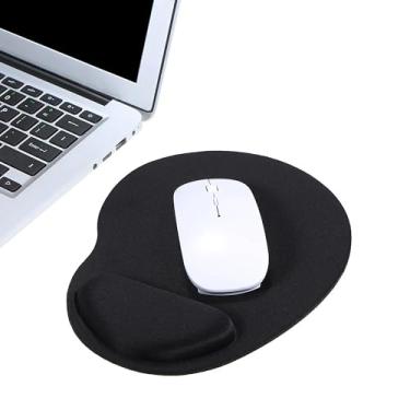 Imagem de Mouse pad ergonômico preto com descanso de pulso – Tapete de suporte macio em EVA para escritório e jogos (23 × 17,5 × 1,53 cm)