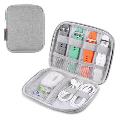 Imagem de Caixa organizadora de relógio para fones de ouvido/disco U/estojo de armazenamento de cabo digital (cinza)