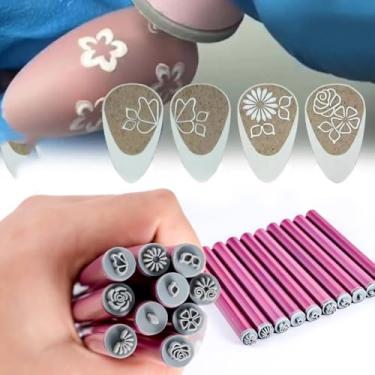 Imagem de 10 peças Essentials Nail Art Stamp Pen: carimbo de unha flor NailStamper caneta rápida NailArt ferramentas com diferentes padrões