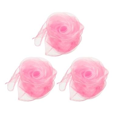 Imagem de Cachecóis de dança, 3 cachecóis quadrados de malabarismo de 71 x 71 cm para brincar de mágica, música, atividades, malabarismo, vestir, rosa