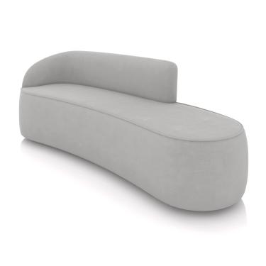 Imagem de Sofá 4 Lugares Orgânico 220 cm Morgan Suede Cinza D03 - D'Rossi