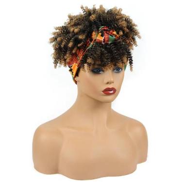 Imagem de Wig Cacheada Peruca Curta Com Franja Idêntica Ao Humano - bbless, 1b27