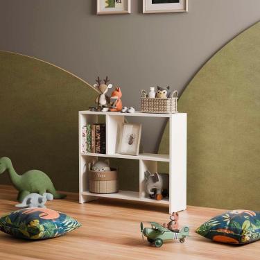 Imagem de Estante Infantil Nicho Organizador Criança Armário Para Brinquedos Branco