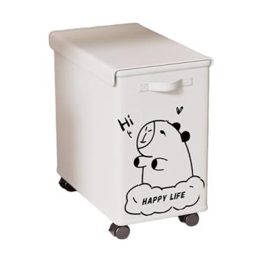 Imagem de ＫＬＫＣＭＳ Carrinho de utilidades embaixo da mesa, caixa de armazenamento com rodas, organizador com rodas, cesta de armazenamento com rodinhas para, White Capybara L