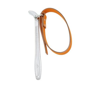 Imagem de INFINAUTO Chave de alça de 305 mm, cabo de aço de borracha, ferramenta de remoção de alça ajustável, chave de tubo multiuso para filtro de óleo, filtro de água, laranja, tom prateado