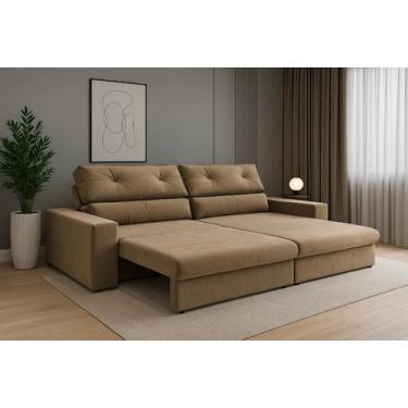 Imagem de Sofá Hera Retrátil e Reclinável 4 Lugares Suede 230cm - CIALAR MÓVEIS,