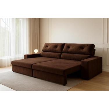Imagem de Sofá Hera Retrátil e Reclinável 4 Lugares Suede 230cm - CIALAR MÓVEIS,