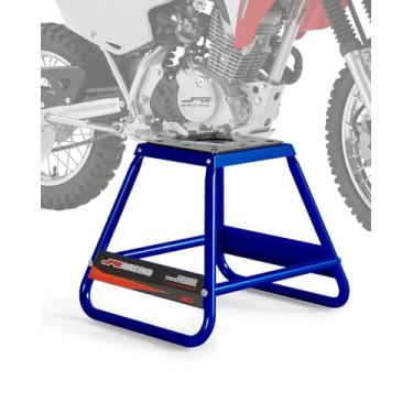 Imagem de JFG RACING Suporte de bicicleta da sujeira, universal destacável revestido a pó antiderrapante aço MX Heavy Duty Dirtbike manutenção caixa de motocicleta suporte azul