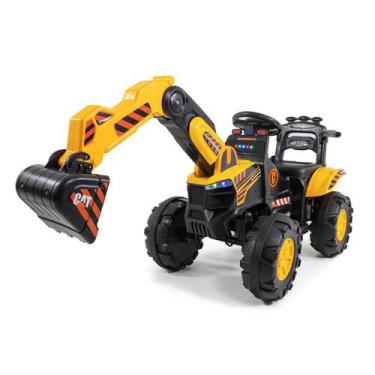 Imagem de Escavadeira Trator Elétrico Infantil Com Caçamba Brinquedo Conect Brin