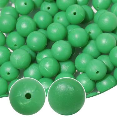 Imagem de 120 contas de silicone Richbunnys de 15 mm para fazer canetas e chaveiros, contas grandes para fabricação de colares e pulseiras, conjunto de contas de borracha sortidas (floresta perolada)