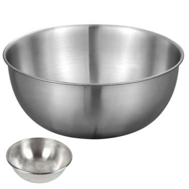 Imagem de Tigela Inox Bowl Bacia Cumbuca Preparo Receita Salada Fruta Residencia