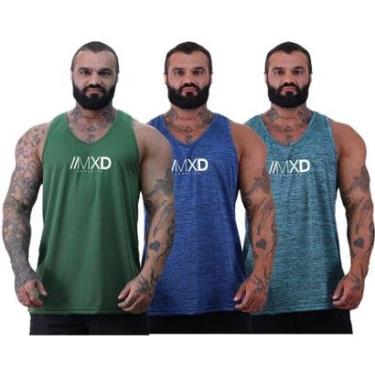 Imagem de Kit 3 Regatas Cavada Mxd Conceito Dry 100% Poliéster Furinho Cor:;Tamanho:P;Gênero:Masculino-Masculino