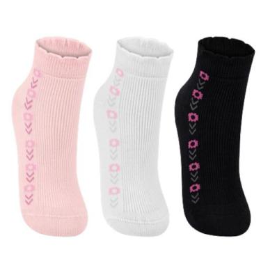 Imagem de Meia Lupo Kf Kit3 02680 Infantil Meninas, Rosa, 24