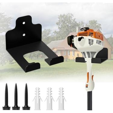 Imagem de Aoutou Organizador de garagem, cabide de ferramentas montado na parede para aparador de grama, aparador de sebes, cortadores de ervas daninhas e ferramentas de jardim – Suporte de armazenamento