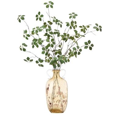 Imagem de 5 hastes realistas de vegetação artificial – ramos falsos de 86 cm para vasos, caules e ramos altos de plantas falsas para decoração de casa e vasos de casamento