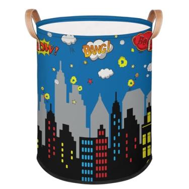 Imagem de Cesto de lavanderia grande para bebês – Cesto de roupa infantil dobrável com alça para montar silhuetas, organizador de roupas, cesto de armazenamento de brinquedos para meninos e meninas, berçário