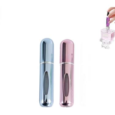 Imagem de Pacote com 2 atomizadores de perfume de 10 ml, refil inferior, frasco portátil de spray de viagem, bomba automática de névoa fina, mini pulverizador de perfume à prova de vazamento