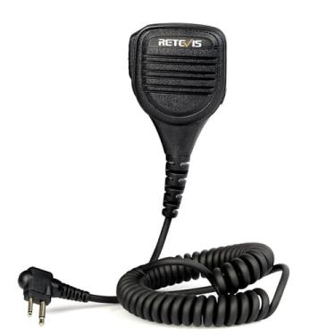 Imagem de Retevis — Microfone Walkie Talkie com entrada de áudio de 3,5 mm e alto-falante de 2 pinos para Motorola CP200 GP2000 CLS1110 SP10 RDU4100 2 rádios de 2 vias (1 pacote)